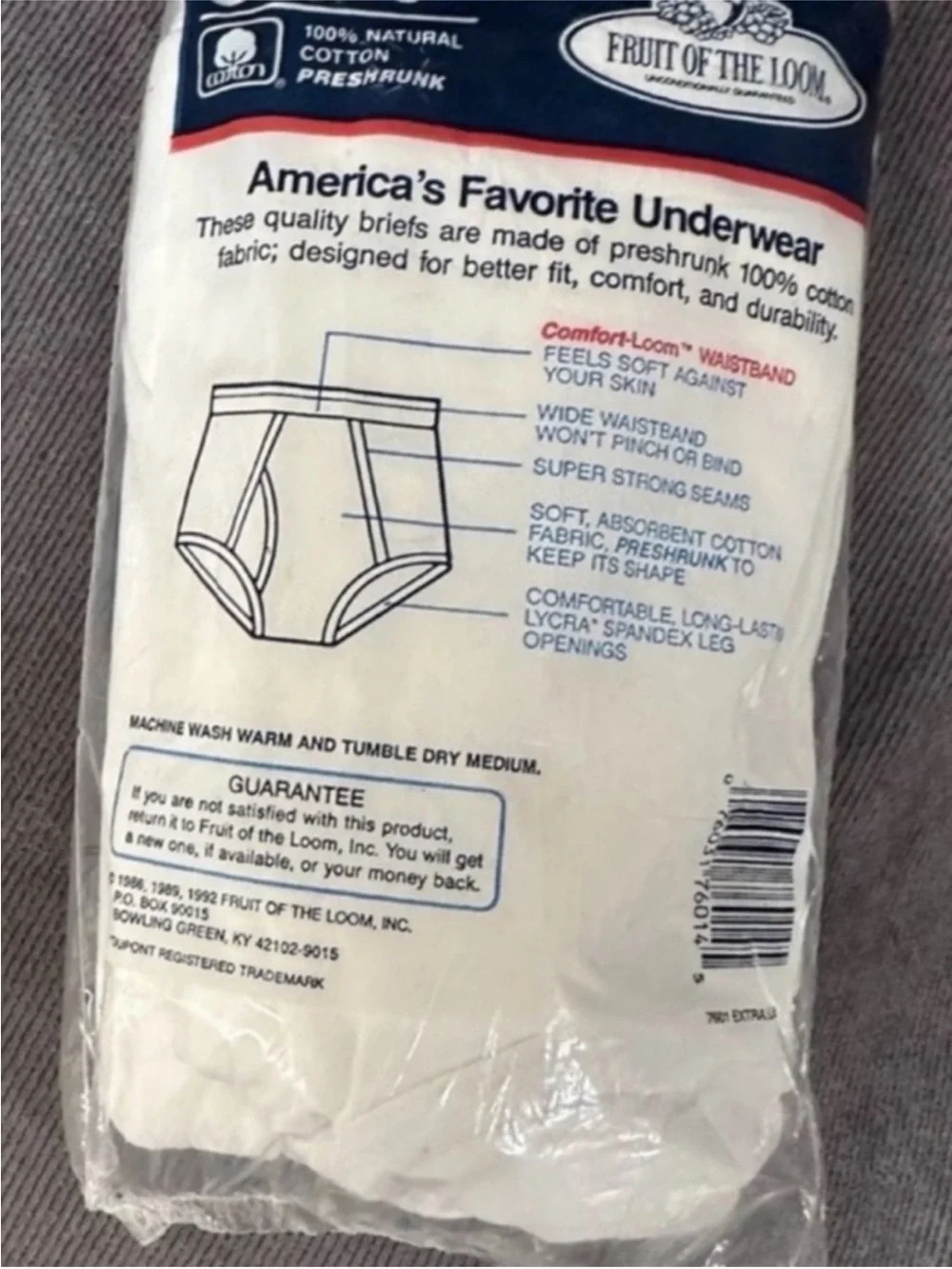 Vintage 1992 briefs Underwear men’s fruit of loom 90s XL 42-44